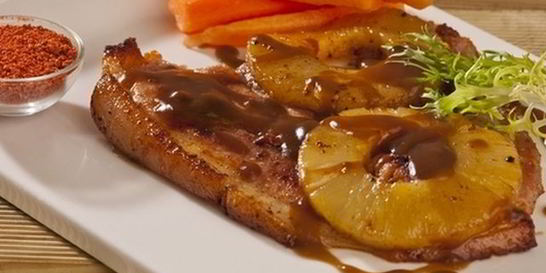 Телятина с ананасом и кисло-сладким соусом