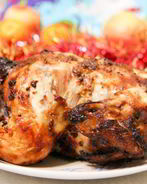 Цыпленок, фаршированный рисом и яблоками