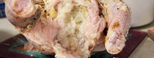 цыпленок, фаршированный рисом и яблоками. Шаг 6
