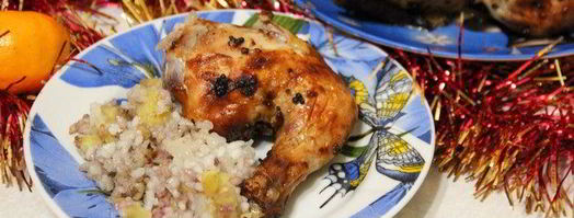 цыпленок, фаршированный рисом и яблоками. Шаг 8