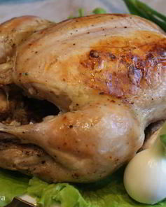 Цыпленок с печеным чесноком