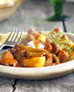 Тушеная говядина с овощами