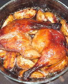 Утка в глазури с печеным картофелем