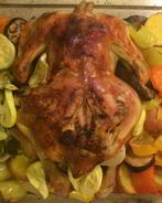 Запеченая курица с картофелем и перцем