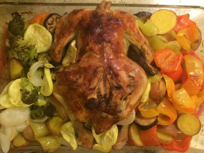 Рецепт запеченой курицы с картофелем и перцем