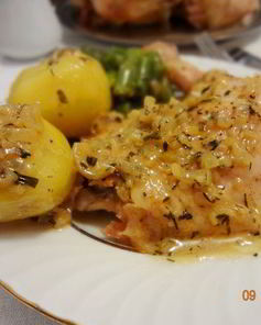 Запеченная курица с эстрагоновым соусом