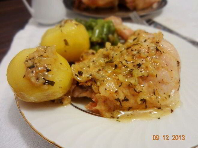 Рецепт запеченной курицы с эстрагоновым соусом