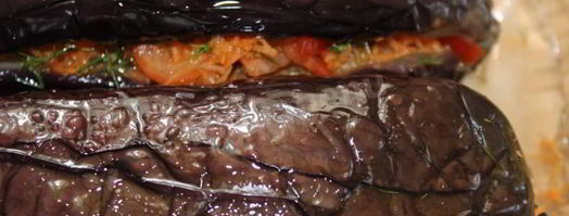 баклажаны фаршированные овощами укропом и чесноком. Шаг 7