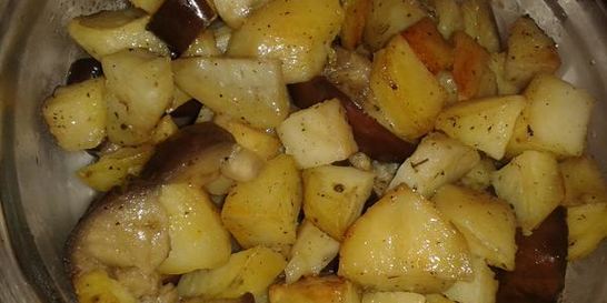 Баклажаны с картофелем в духовке