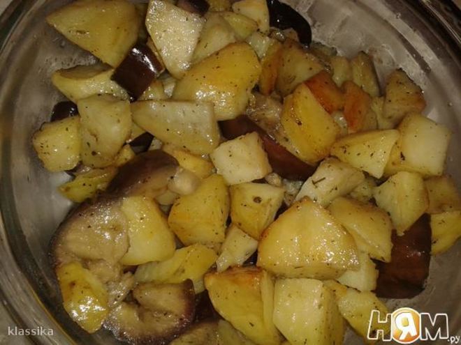 Рецепт баклажанов с картофелем в духовке