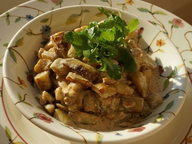 Рецепт баклажанов со сливками