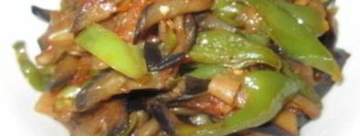 баклажаны, жаренные с перцем и помидорами. Шаг 6