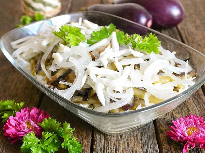 Рецепт баклажанов жареных с яйцом