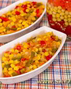 Болгарский перец, жаренный с кукурузой