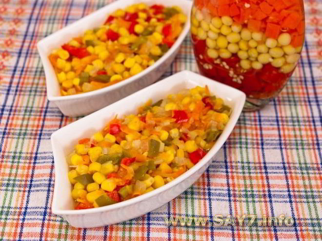 Рецепт болгарского перца, жаренного с кукурузой