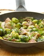 Брюссельская капуста с шампиньонами