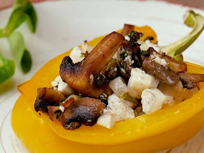 Рецепт фаршированного перца с грибами