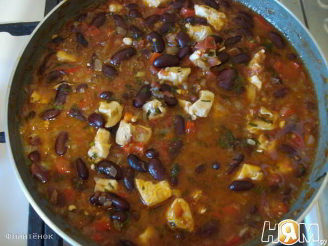 Рецепт фасоли с курицей