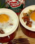 Фасоль с овощами и яйцом