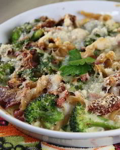 Гратен из пасты и овощей