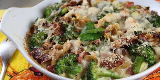 Гратен из пасты и овощей