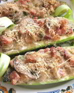 Кабачки, фаршированные грибами