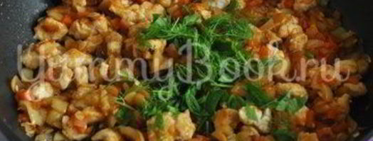 кабачки, фаршированные курицей и овощами. Шаг 9