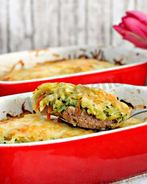 Кабачки с фаршем и картофелем в духовке