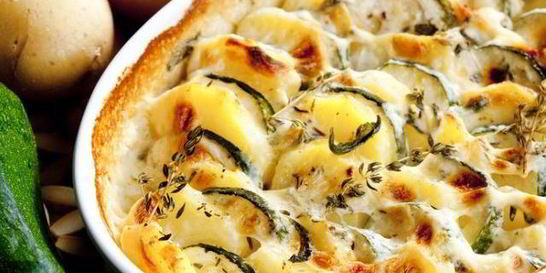 Кабачки запеченные с картофелем