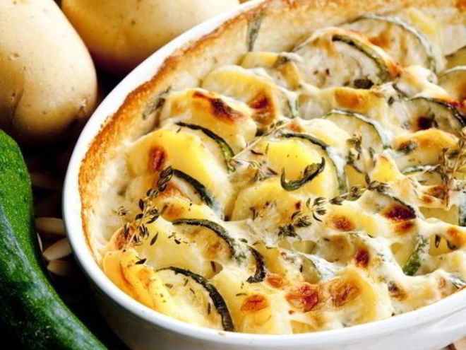 Рецепт кабачков запеченных с картофелем