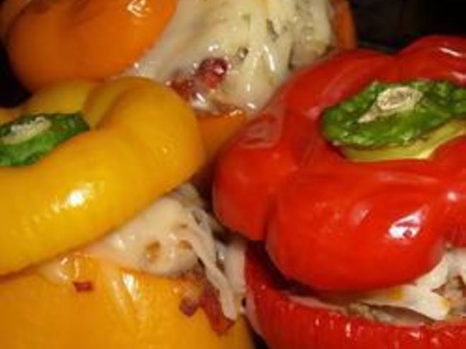 Рецепт перца фаршированного кускусом и нутом