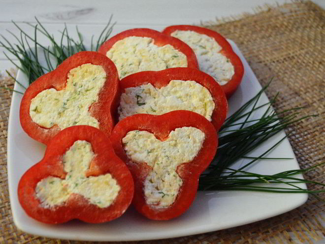 Рецепт перца, фаршированного творогом