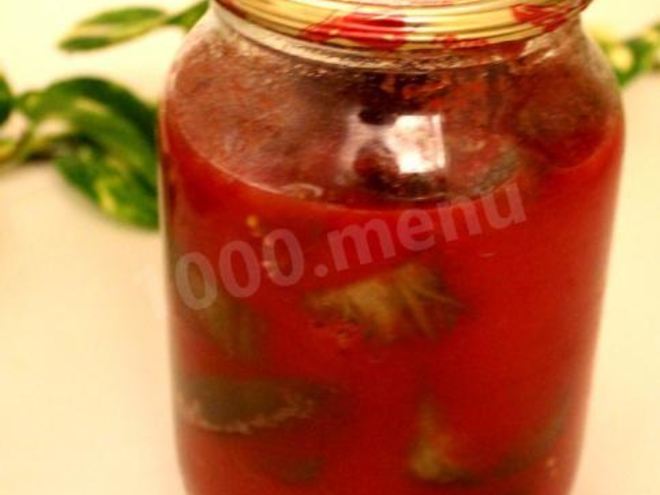 Рецепт пикантных баклажанов с томатным соком