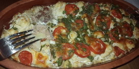 Цветная капуста, запеченная с мясным фаршем