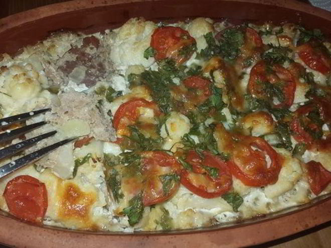 Рецепт цветной капусты, запеченной с мясным фаршем