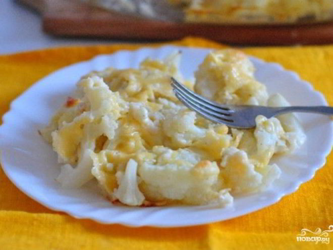 Рецепт цветной капусты, запеченной в духовке с сыром