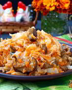 Тушеные баклажаны с капустой