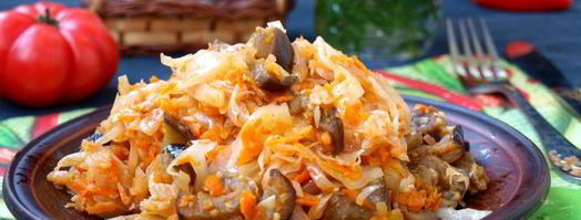 тушеные баклажаны с капустой. Шаг 6