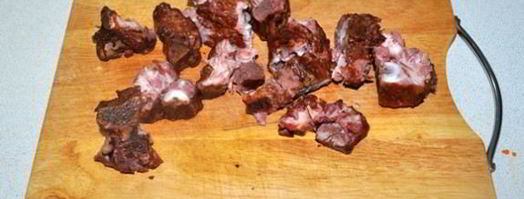 тушеные овощи с копченостями. Шаг 2