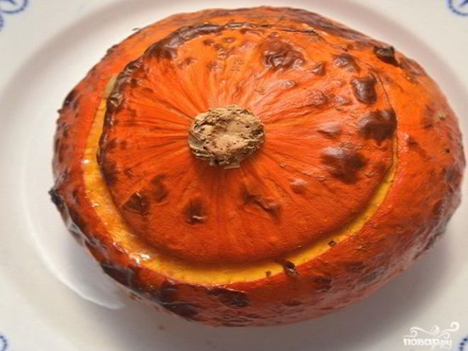 Рецепт тыквы фаршированной мясом и рисом