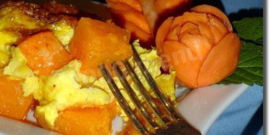 Тыква, запеченная в духовке с яйцами