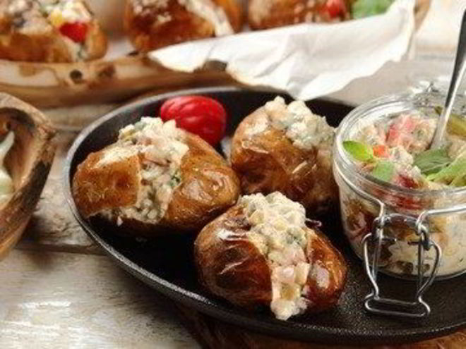 Рецепт запеченного фаршированного картофеля