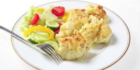 Жареная цветная капуста в сырном соусе