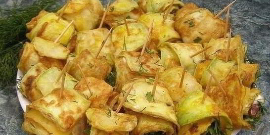 Жареные кабачки Тещин язык