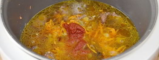 говяжья печень тушеная в соусе в мультиварке. Шаг 10