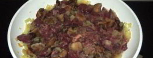 гусь с гречкой, грибами и печенью. Шаг 4