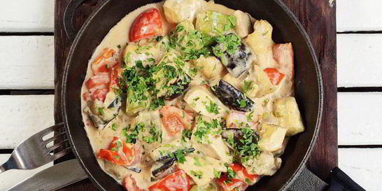 Кабачки с куриной печенью