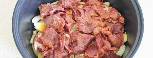 куриная печень с картошкой в мультиварке. Шаг 7