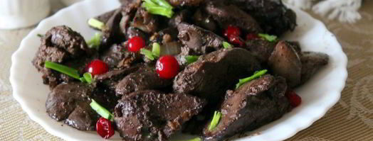 куриная печень с луком и грецкими орехами. Шаг 5