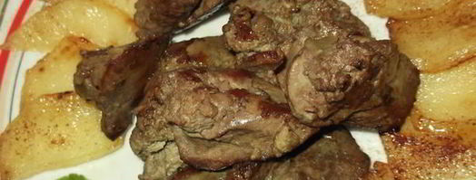 куриная печень с яблоком. Шаг 5